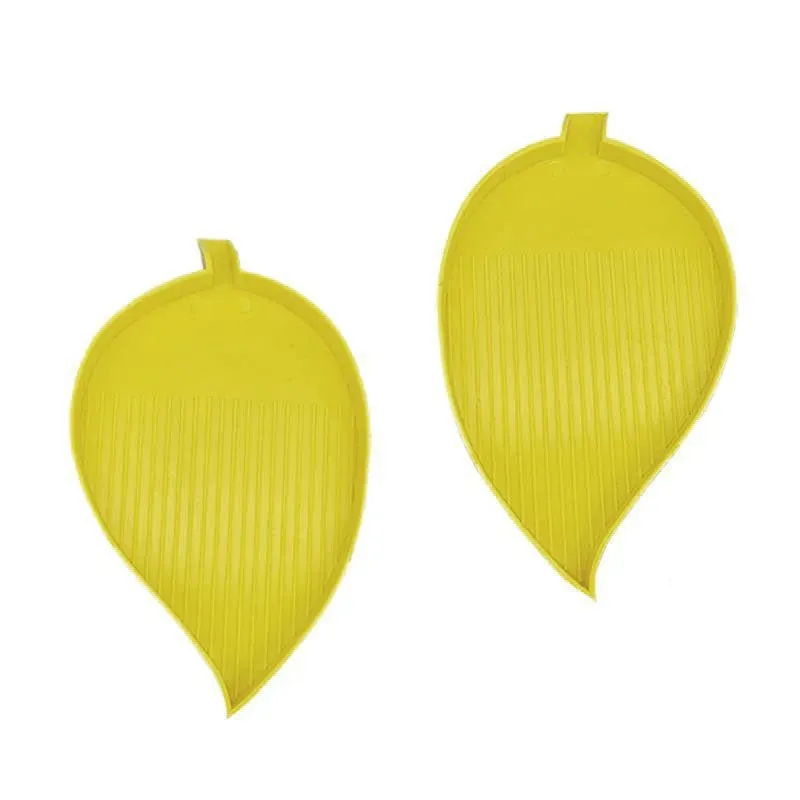 Paire de plateaux organisationnels feuille jaune pour diamond painting