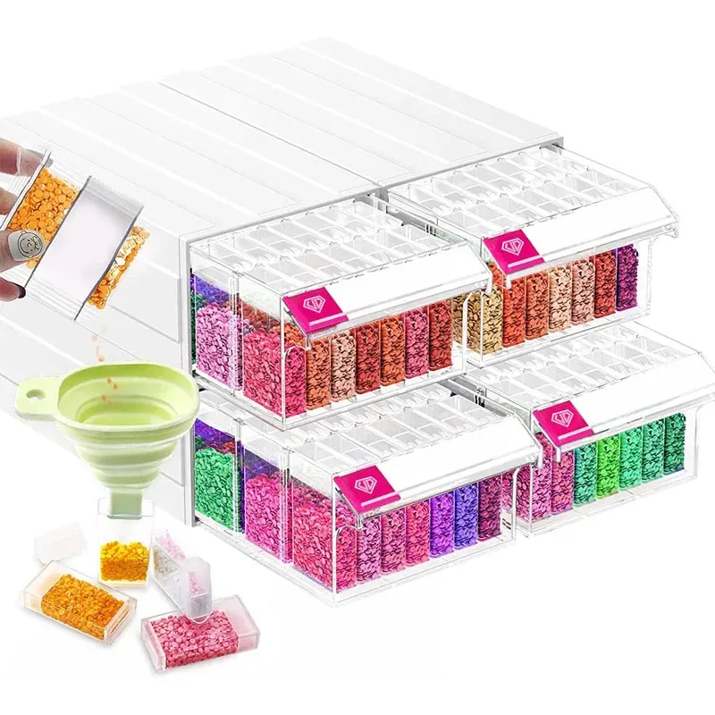 Boîte de rangement pour accessoires de broderie diamant Mille Facettes