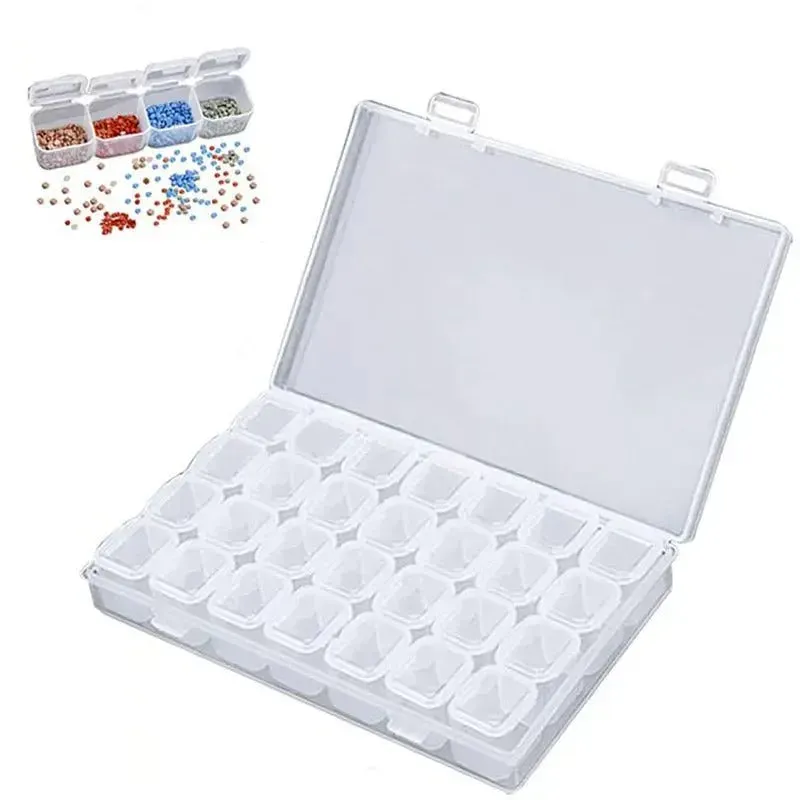 Boîte de rangement L pour diamond painting - 28 compartiments