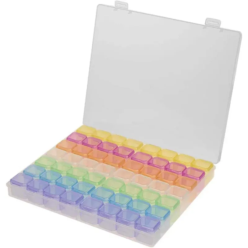 Boîte de rangement 56 compartiments pour accessoires diamond painting