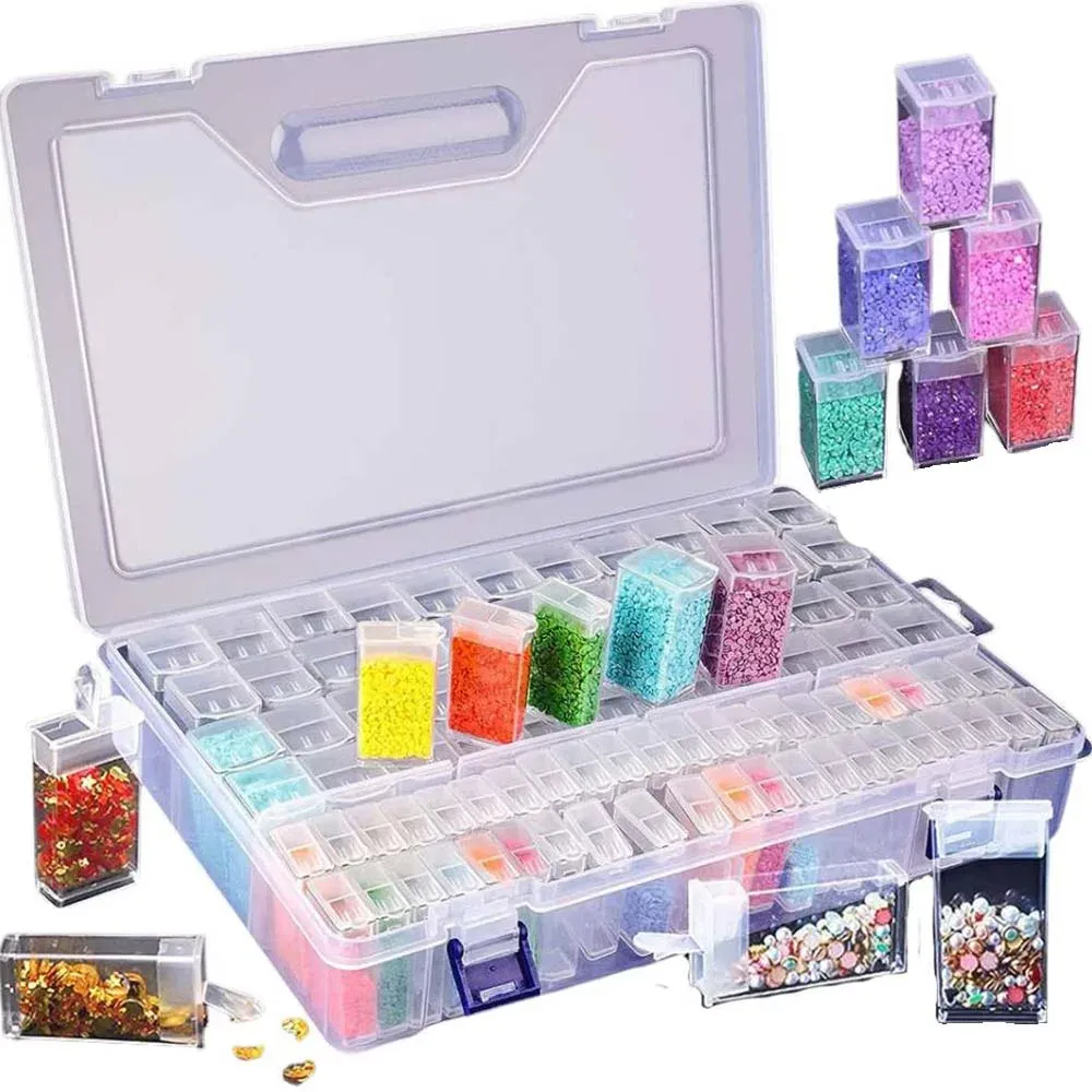 Boîte de rangement XXL pour diamants de broderie diamant 88 cases