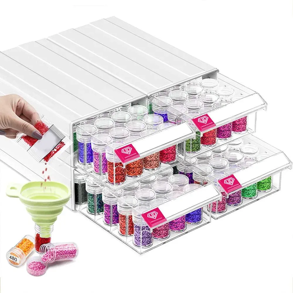 Boîtes de rangement rondes pour diamond painting - organisation pratique