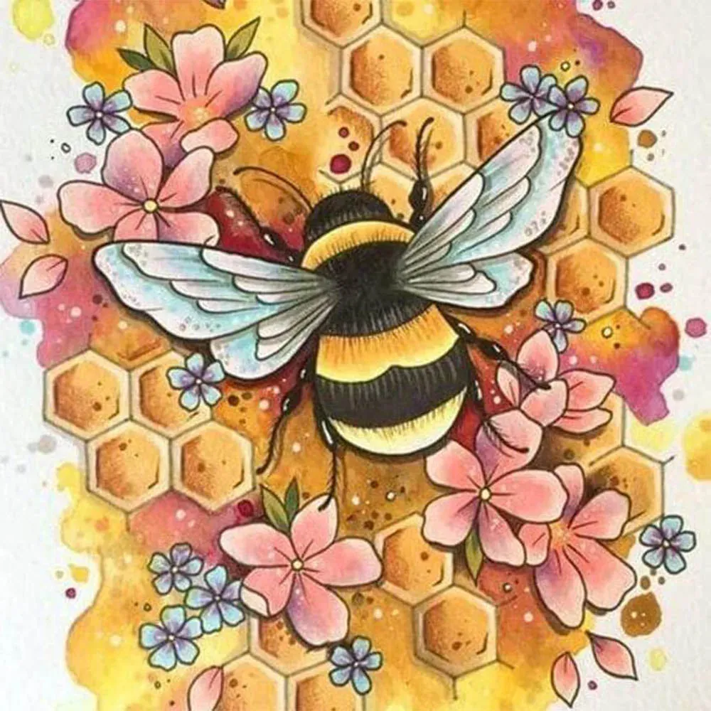 Broderie diamant Abeille