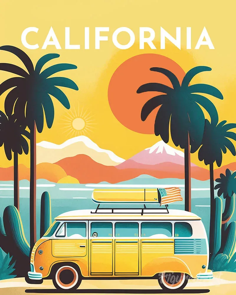Broderie diamant Affiche Poster Californie