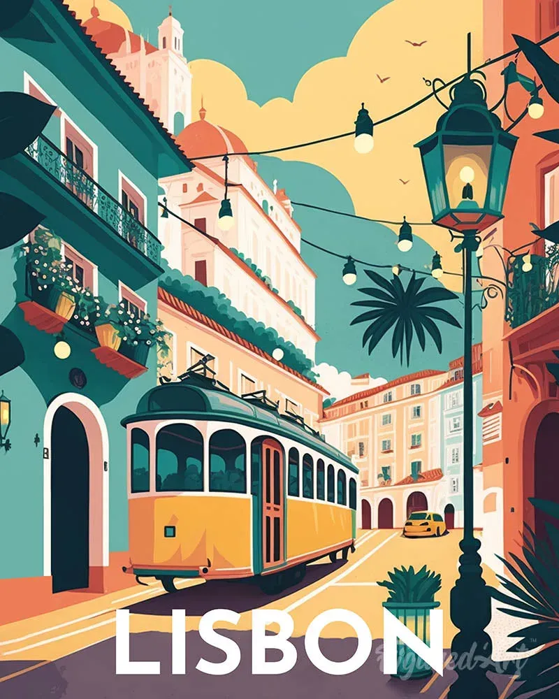 Broderie diamant Affiche Poster Lisbonne