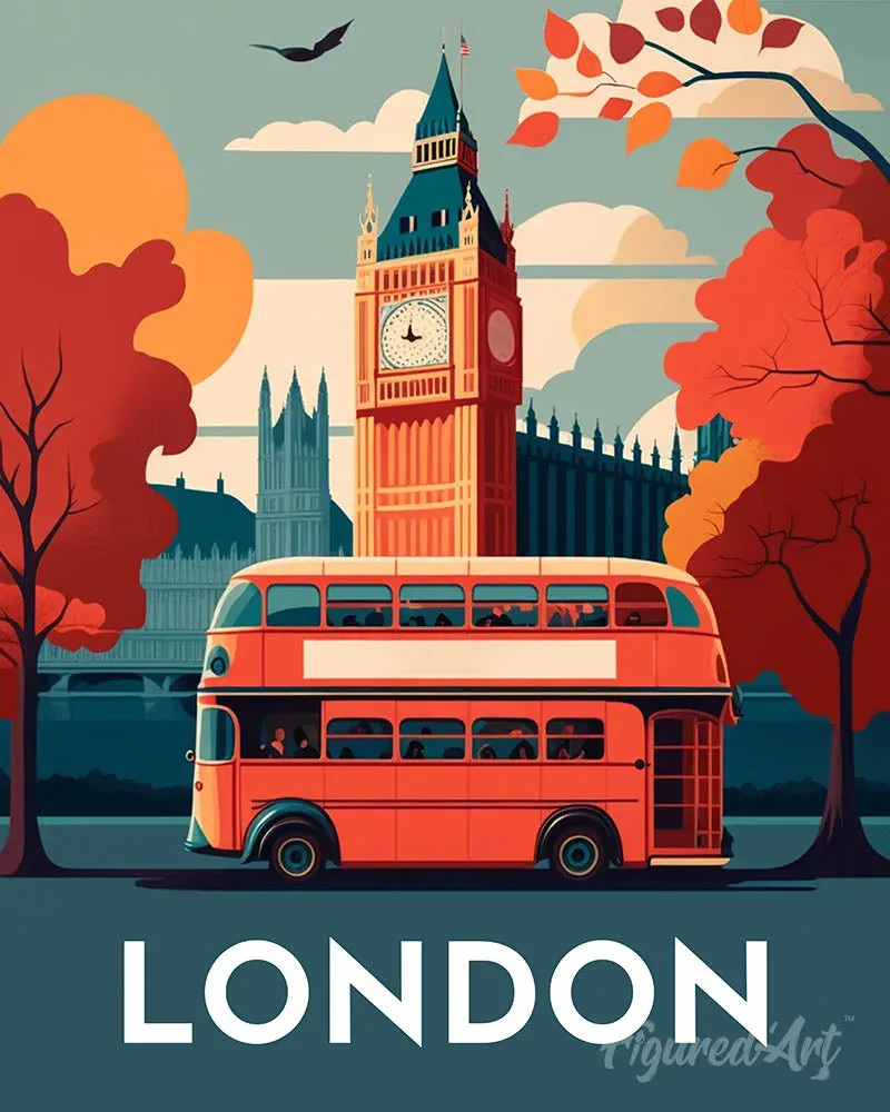 Broderie diamant Affiche Poster Londres