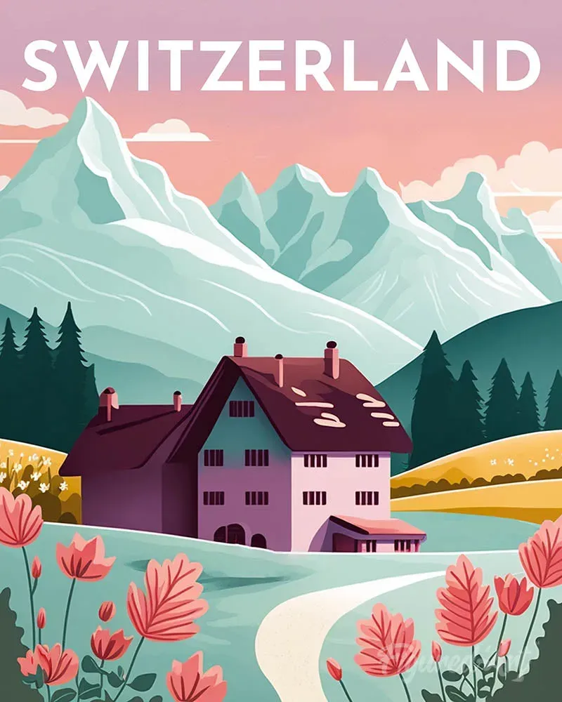 Broderie diamant Affiche Poster Lucerne