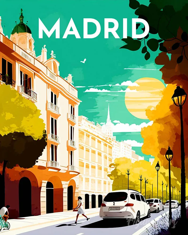 Broderie diamant Affiche Poster Madrid