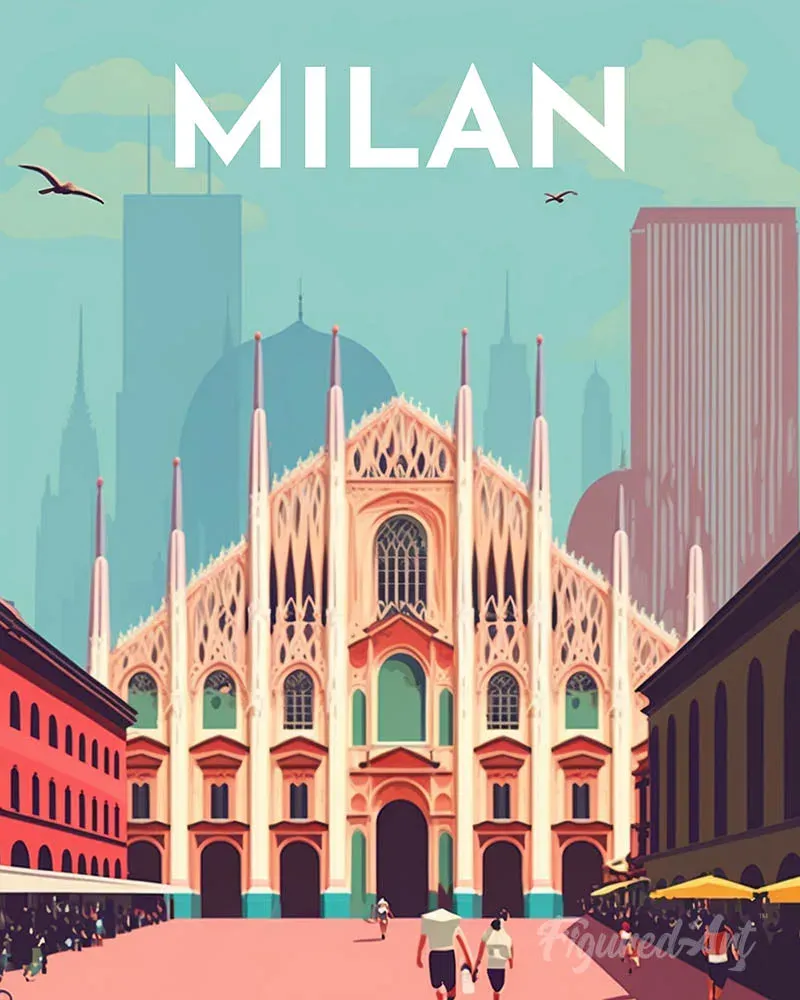 Broderie diamant Affiche Poster Milan