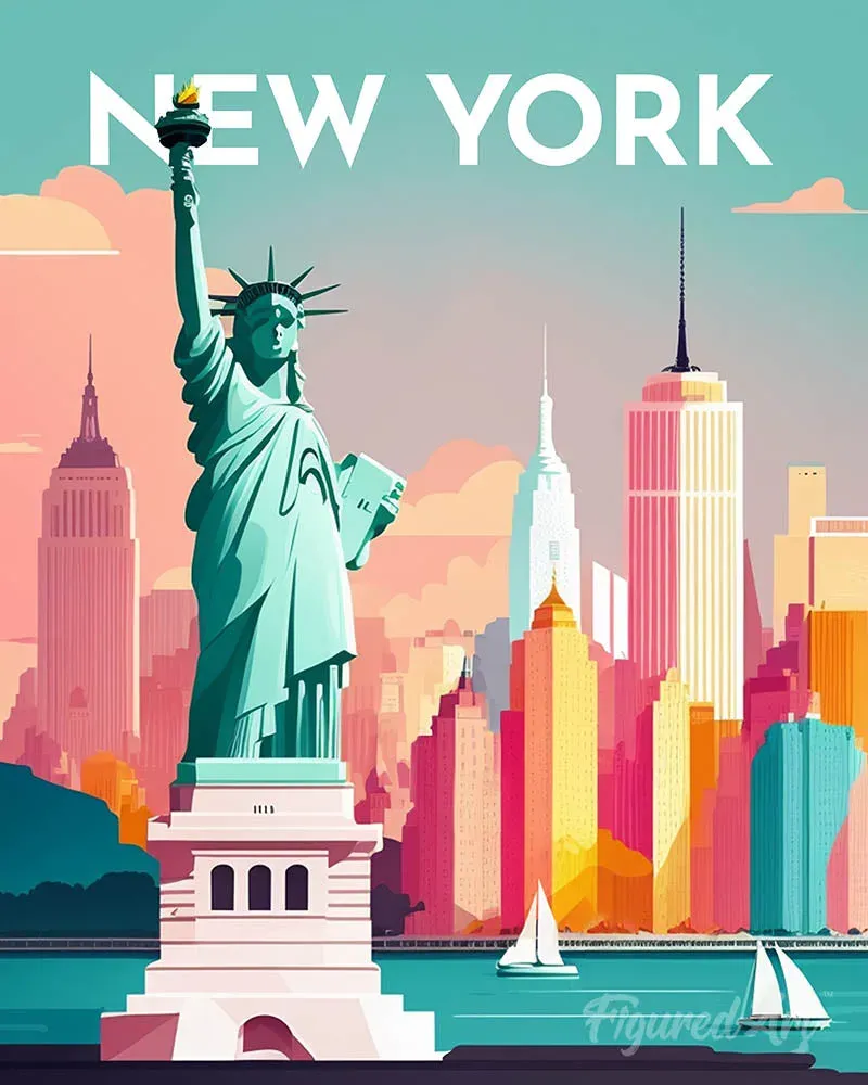 Broderie diamant Affiche Poster New York
