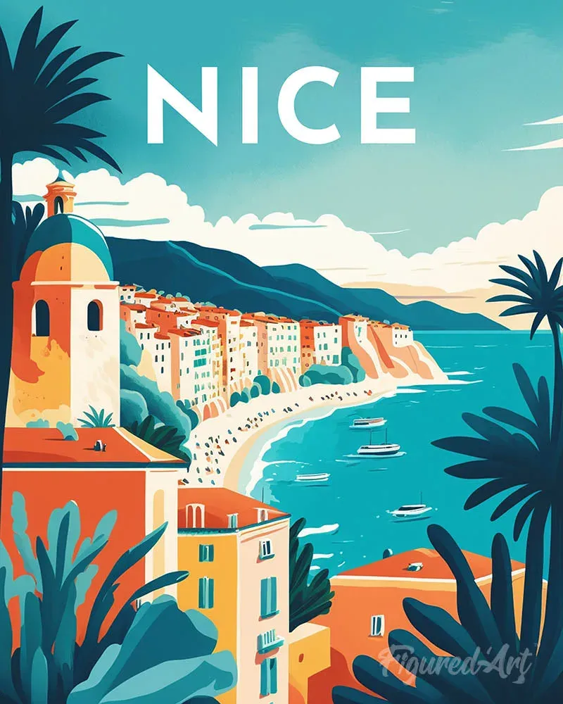 Broderie diamant Affiche Poster Nice - 40x50 cm