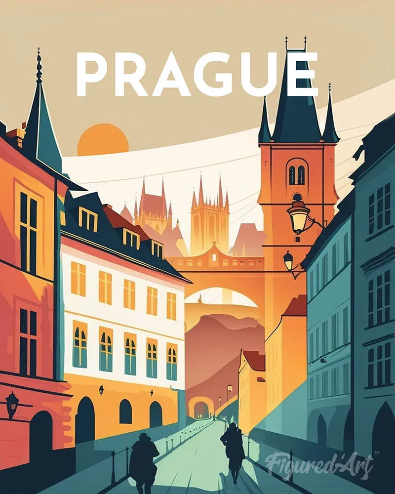 Broderie diamant Affiche Poster Prague