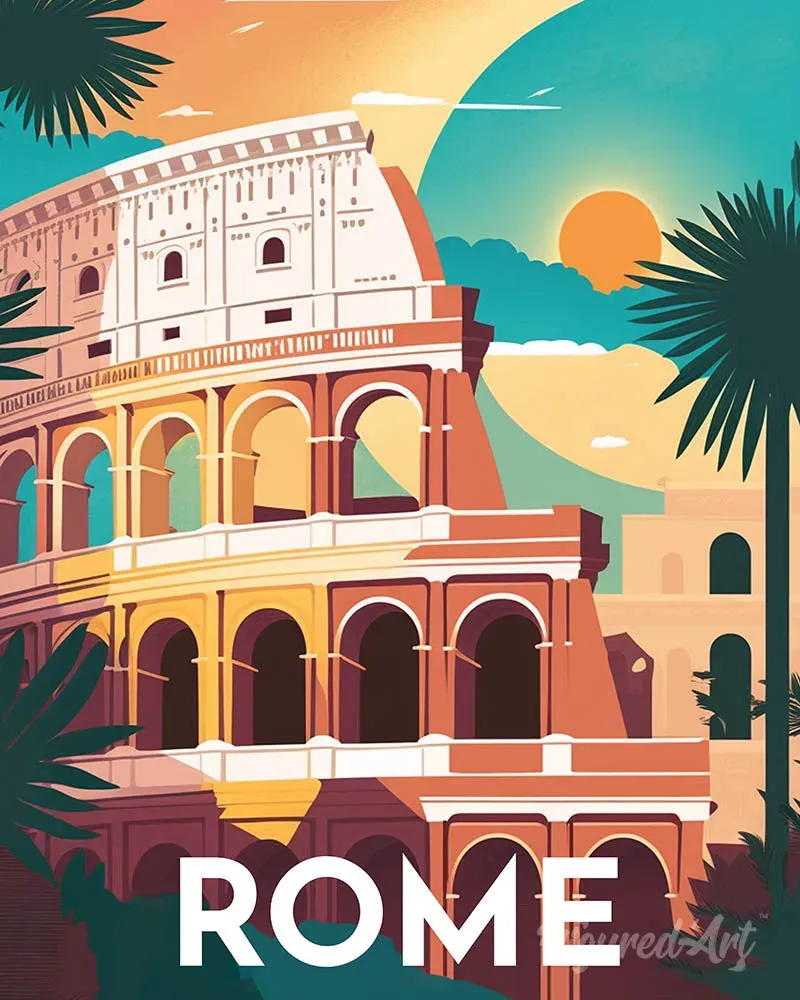 Broderie diamant Affiche Poster Rome - 20x25 cm