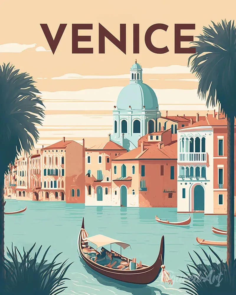 Broderie diamant Affiche Poster Venise - 40x50 cm