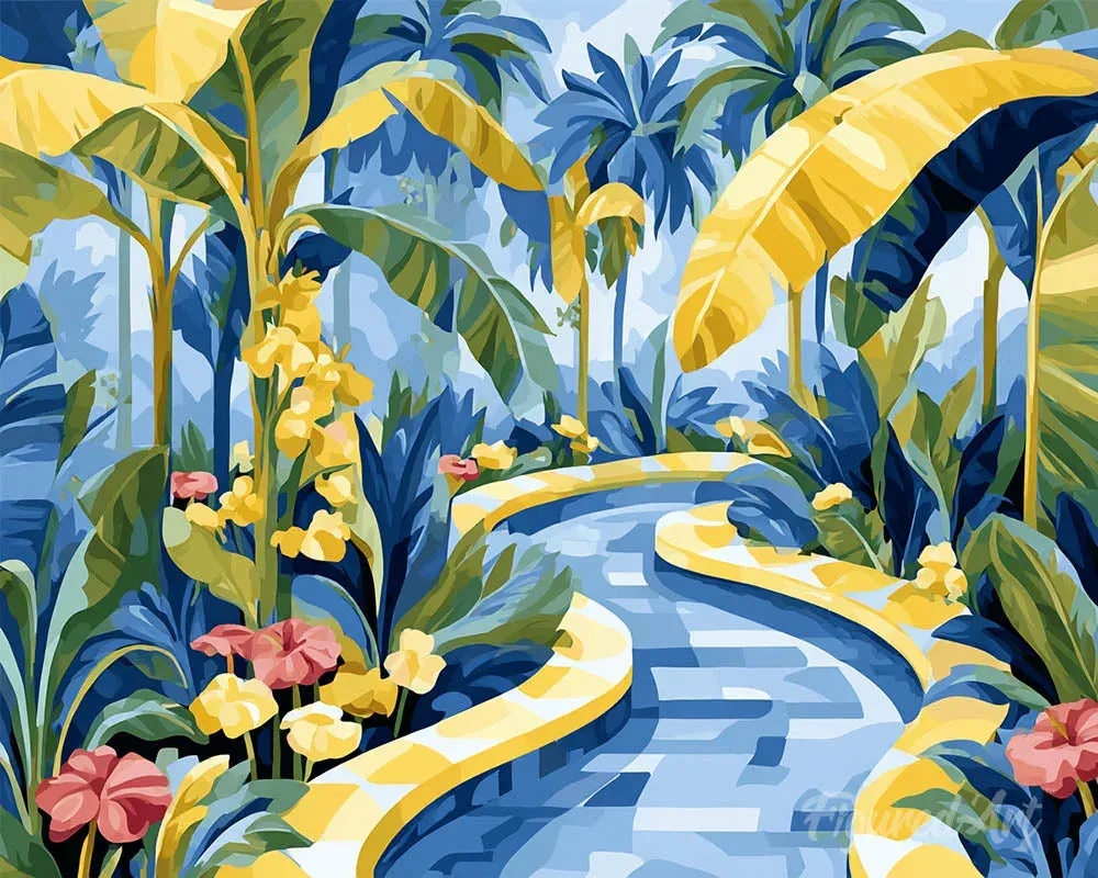 Broderie diamant Allée du jardin tropical