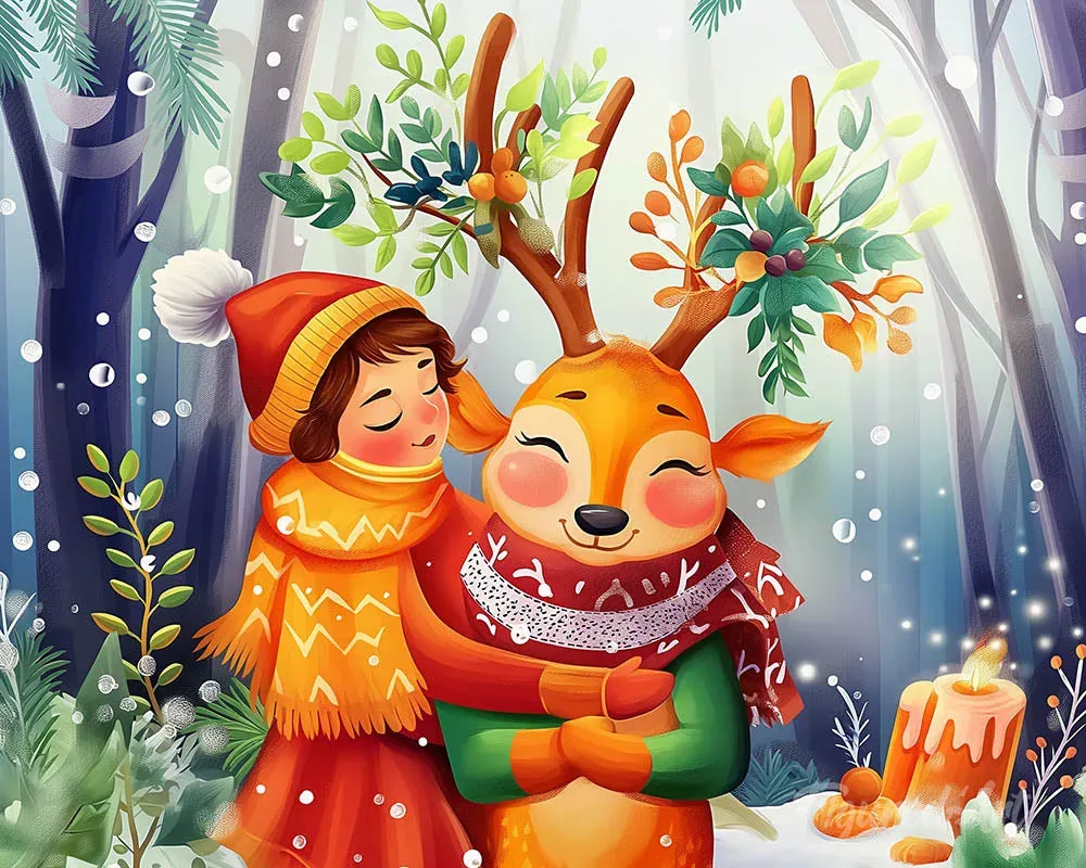 Broderie diamant Amis de la Forêt de Noël