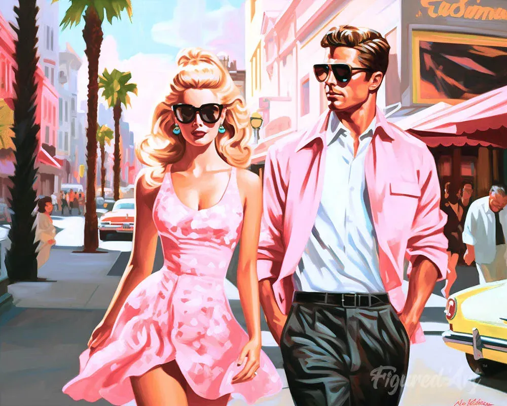 Broderie diamant Amour Hollywoodien en Rose