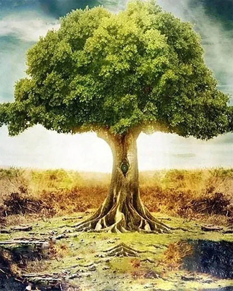 Broderie diamant Arbre majestueux