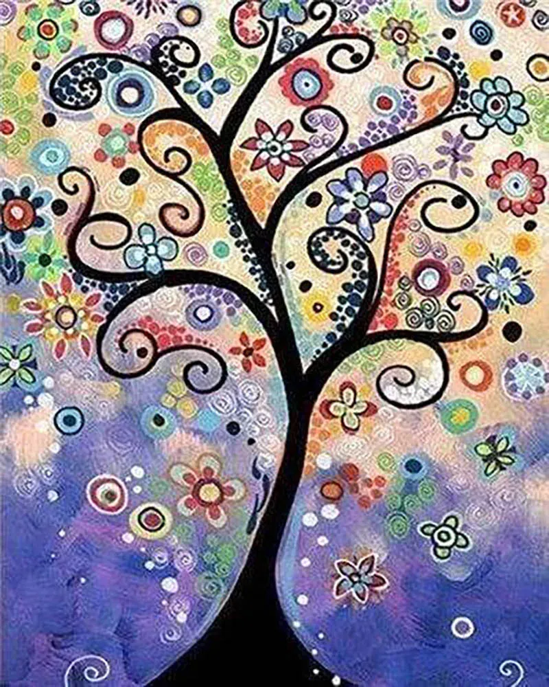 Broderie diamant Arbre Vitrail