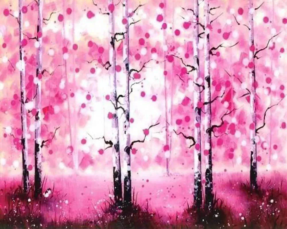 Broderie diamant Arbres dénudés