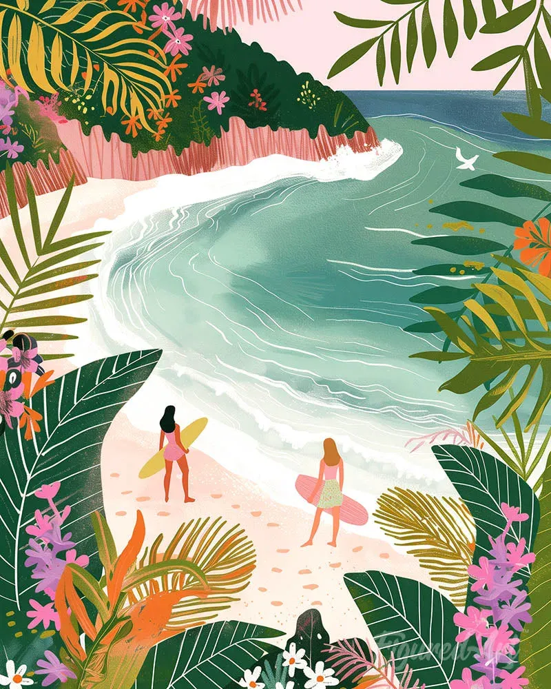 Broderie diamant Baie tropicale - 40x50 cm