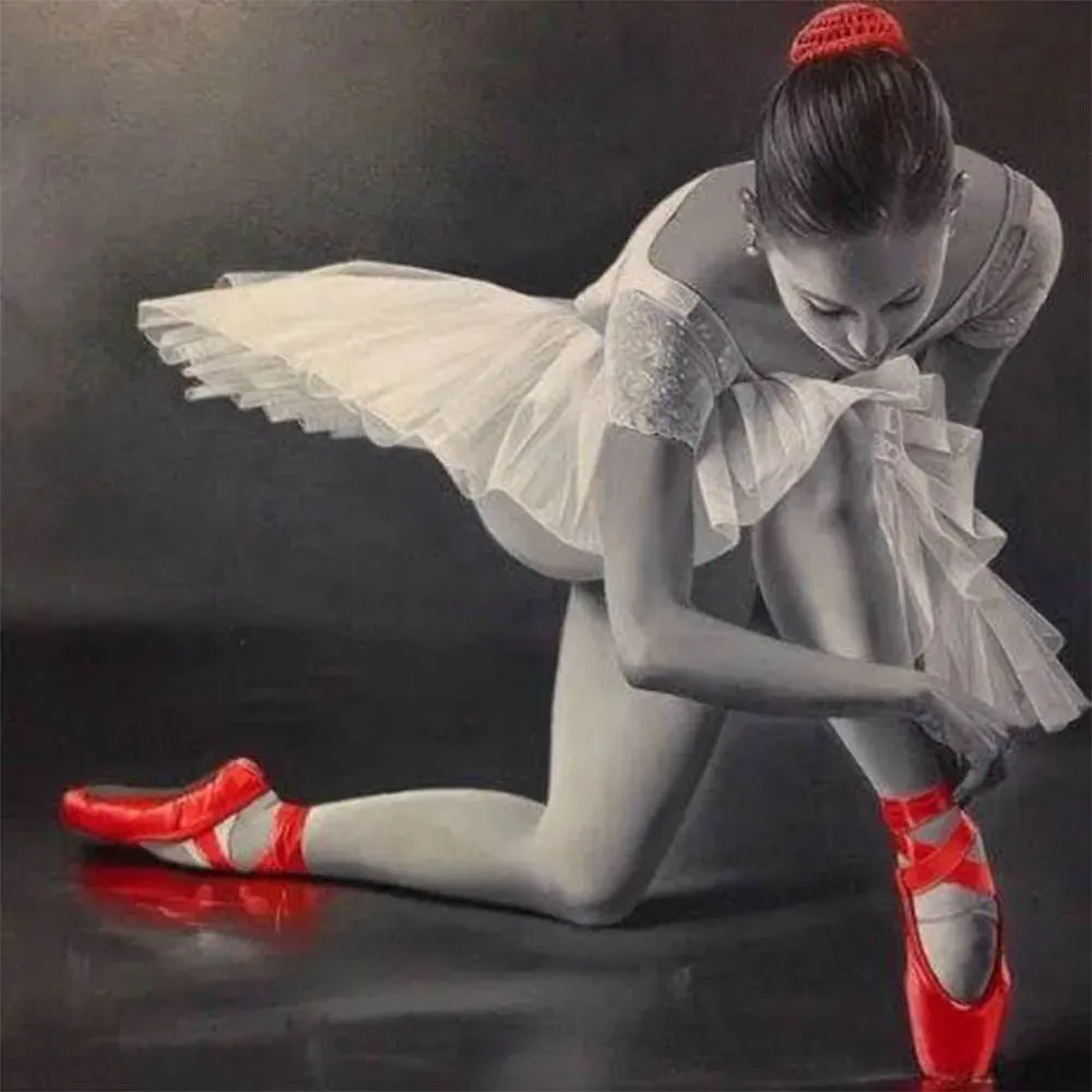 Broderie diamant Ballerine et Chaussons rouges
