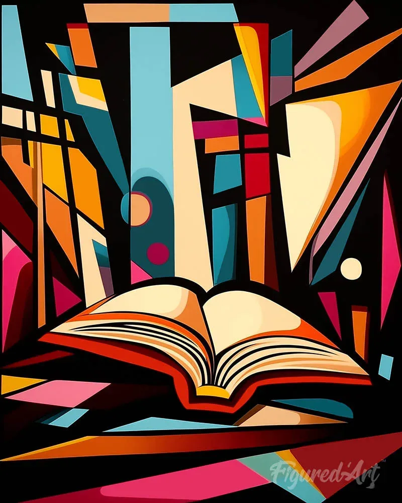 Broderie diamant Bibliothèque Abstraite Éclatante