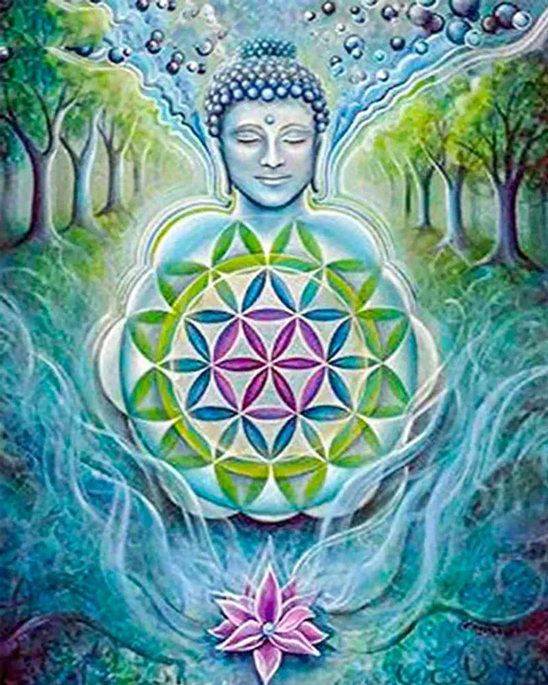 Broderie diamant Bouddha en Relaxation