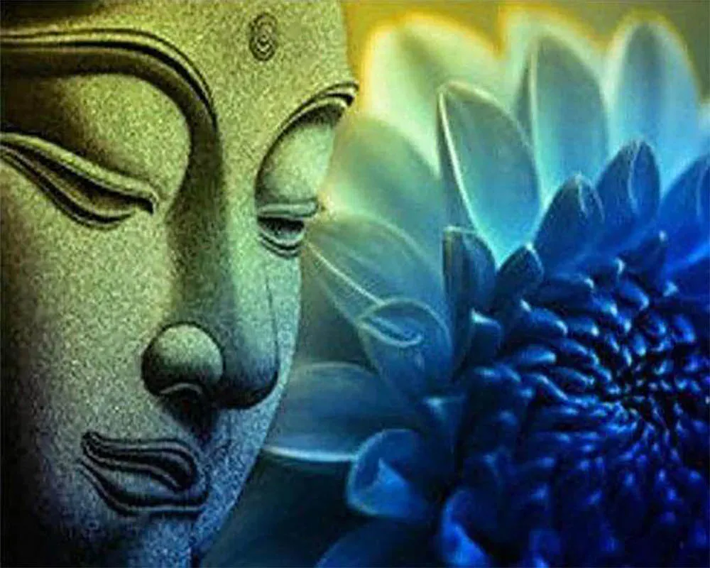 Broderie diamant Bouddha et Lotus