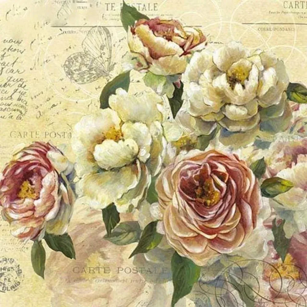 Broderie diamant Bouquet à l'ancienne