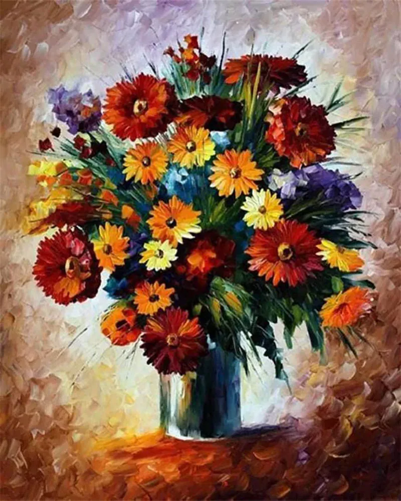 Broderie diamant Bouquet Champêtre