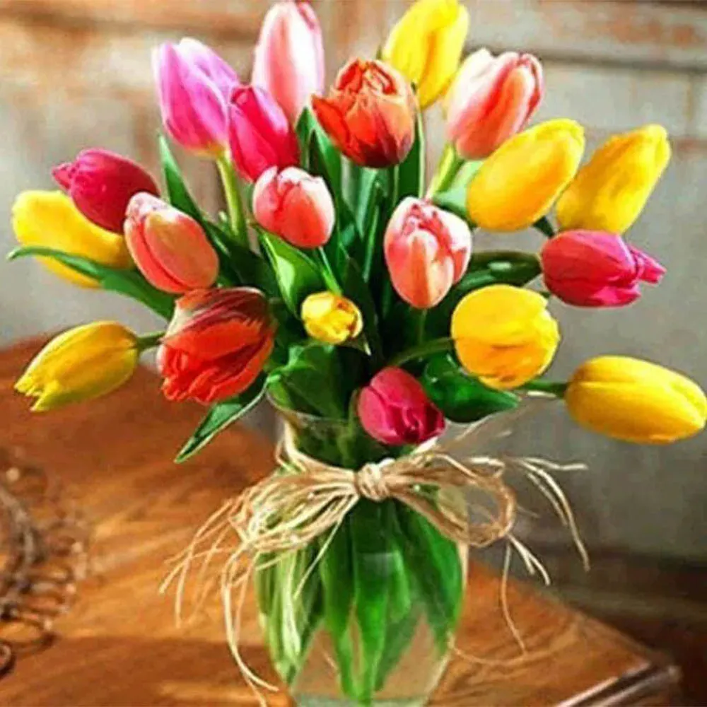 Broderie diamant Bouquet de Tulipes