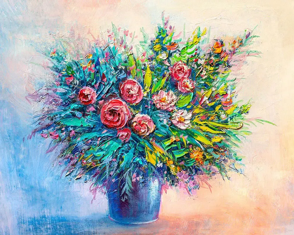 Broderie diamant Bouquet en couleurs