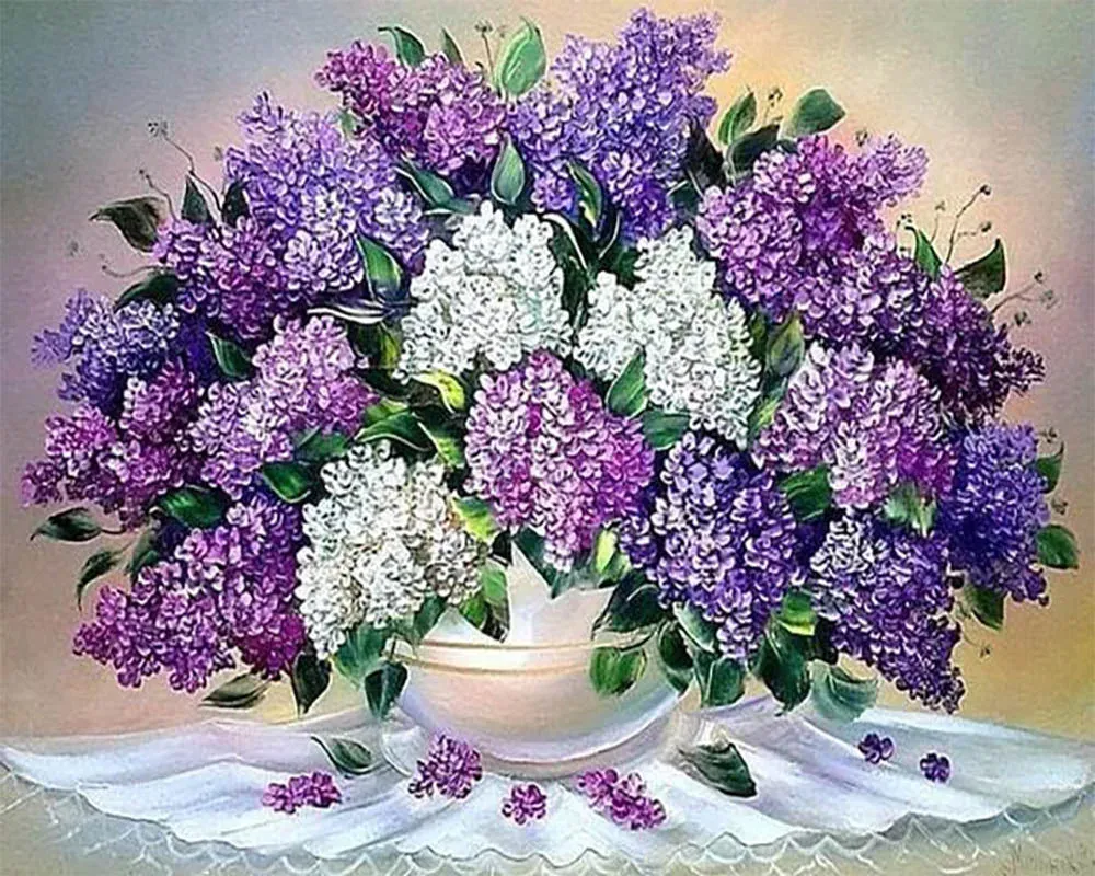 Broderie diamant Bouquet Violet