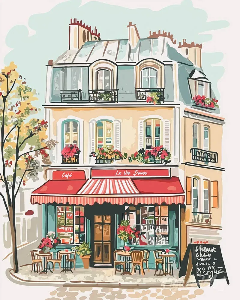 Broderie diamant Café La Vie Douce