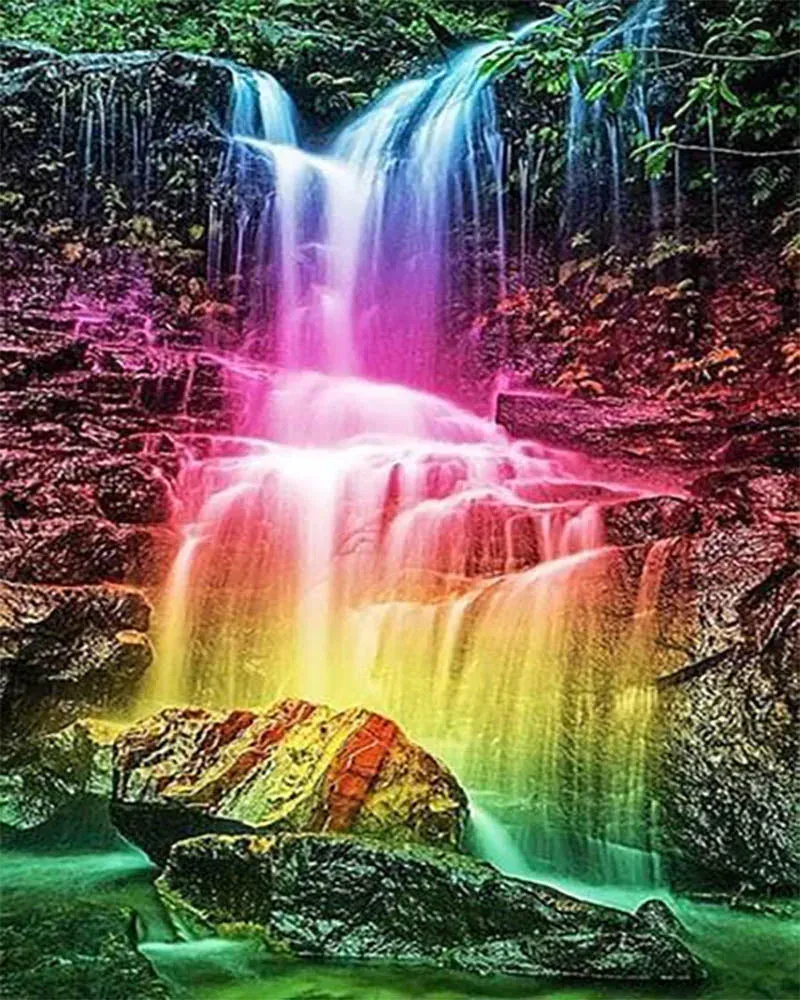 Broderie diamant Cascades et Multi Couleurs