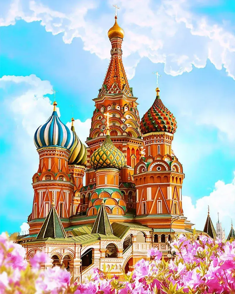 Broderie diamant Cathédrale St Basil - 20x25 cm