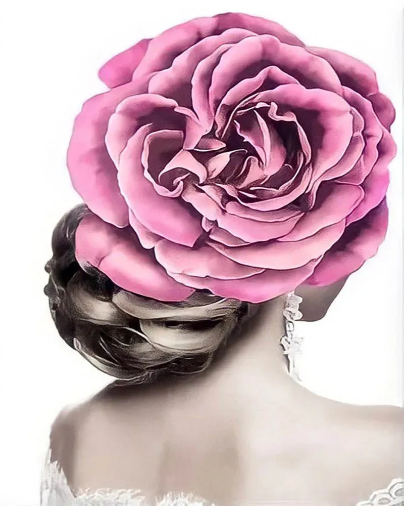 Broderie diamant Chignon Fleur
