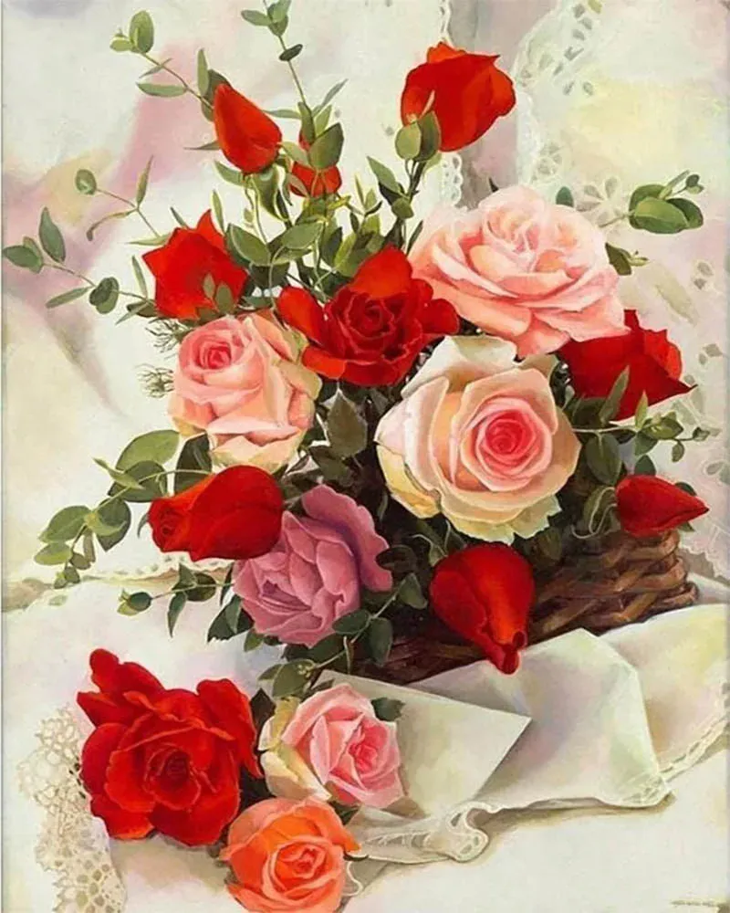 Broderie diamant Composition de Roses