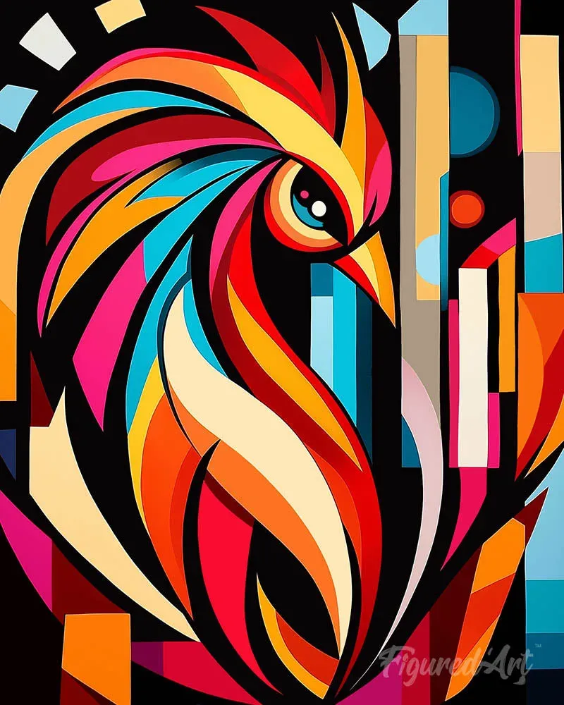Broderie diamant Coq Abstrait Éclatant