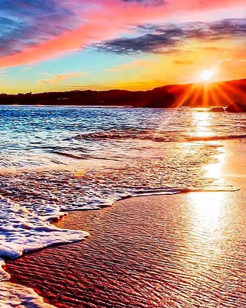 Broderie diamant Coucher de Soleil
