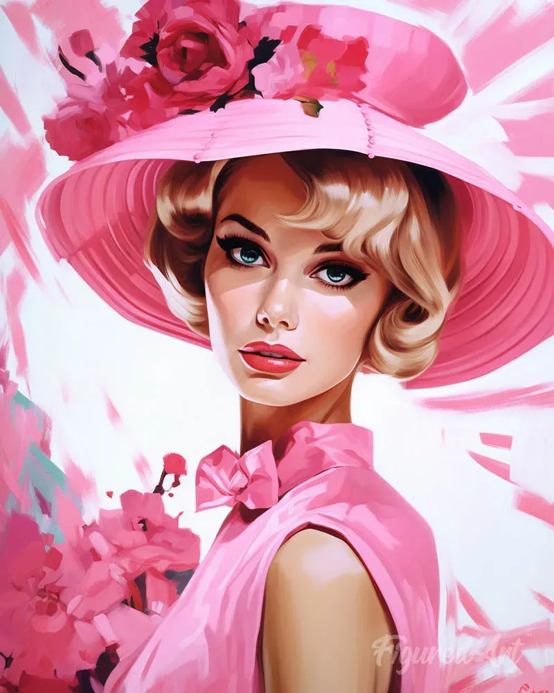 Broderie diamant Diva au Chapeau Rose