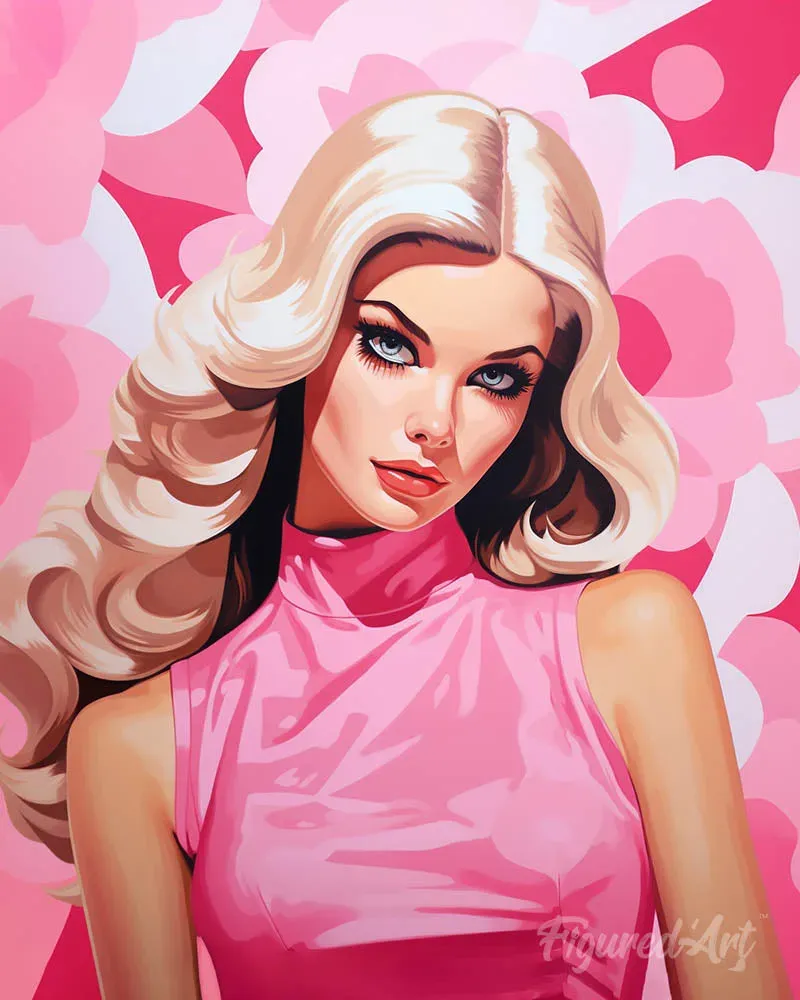Broderie diamant Diva Blonde en Rose