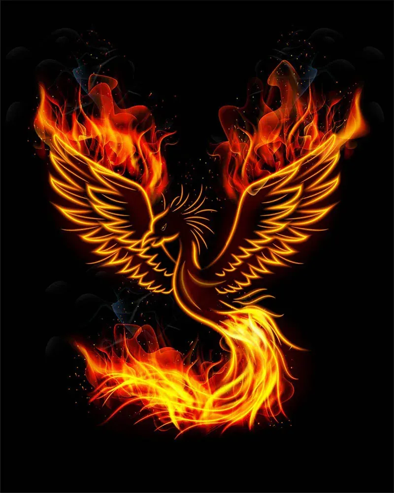Broderie diamant Dragon en feu - Mille Facettes, motif fantastique