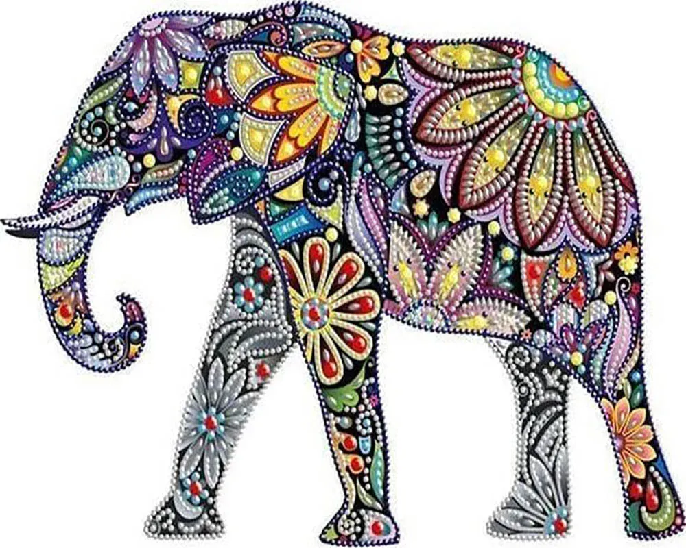 Broderie diamant éléphant Pop Art - Mille nuances de modernité