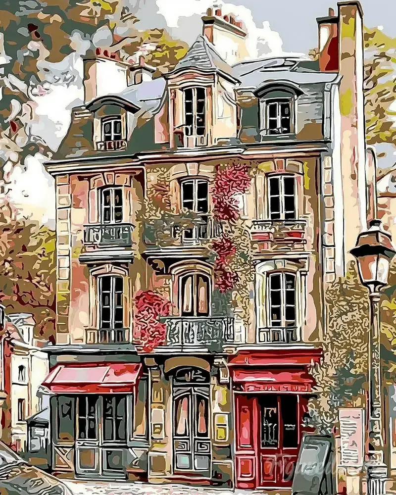 Broderie diamant Façades vintage de Paris