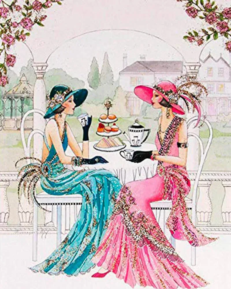 Broderie diamant Femmes autour du Thé