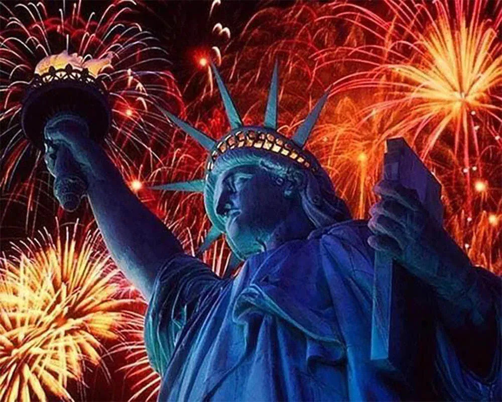 Broderie diamant Feu d'Artifice à New York