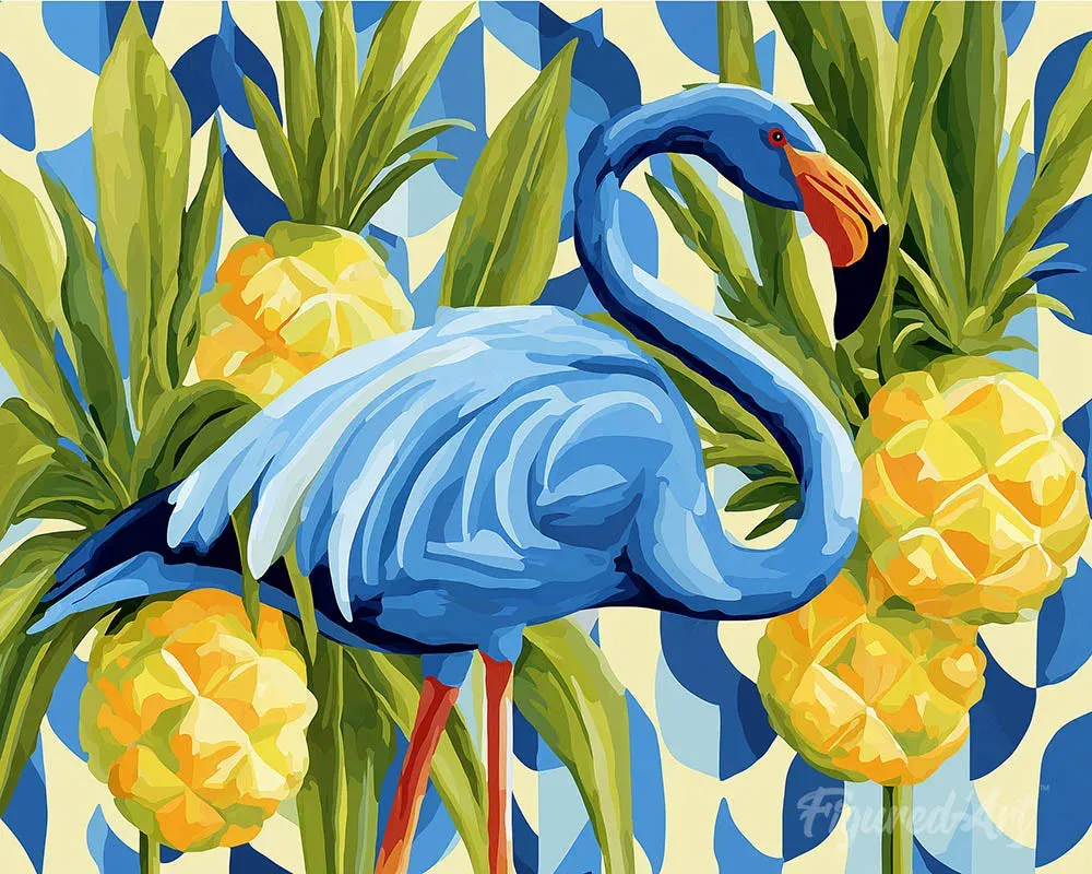 Broderie diamant Flamant bleu