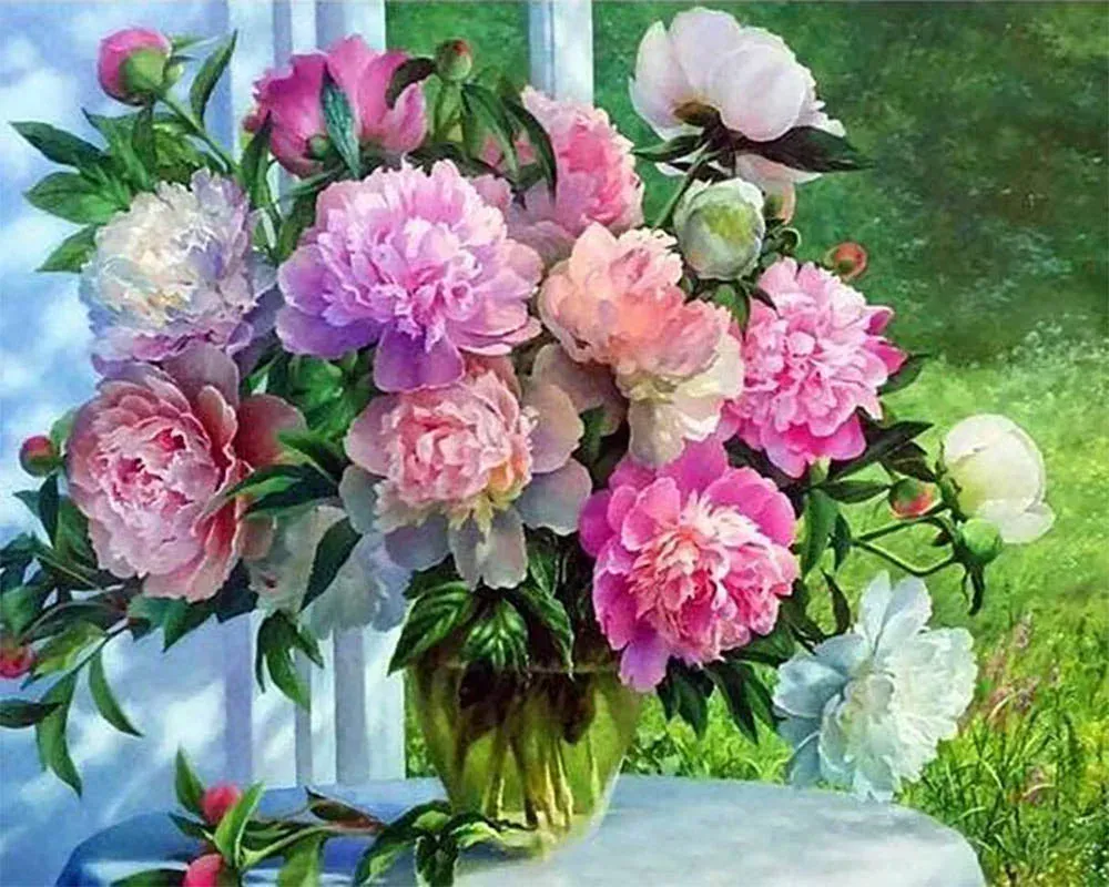 Broderie diamant Fleurs de Printemps